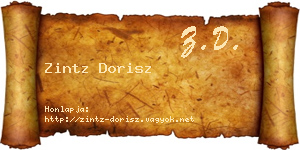 Zintz Dorisz névjegykártya